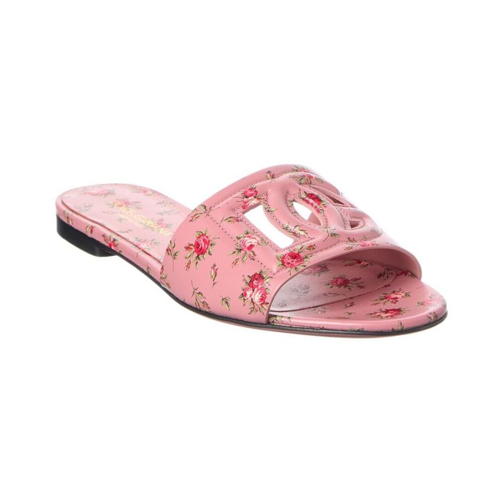 Dolce & Gabbana Dg Logo Leather Sandal, Pink